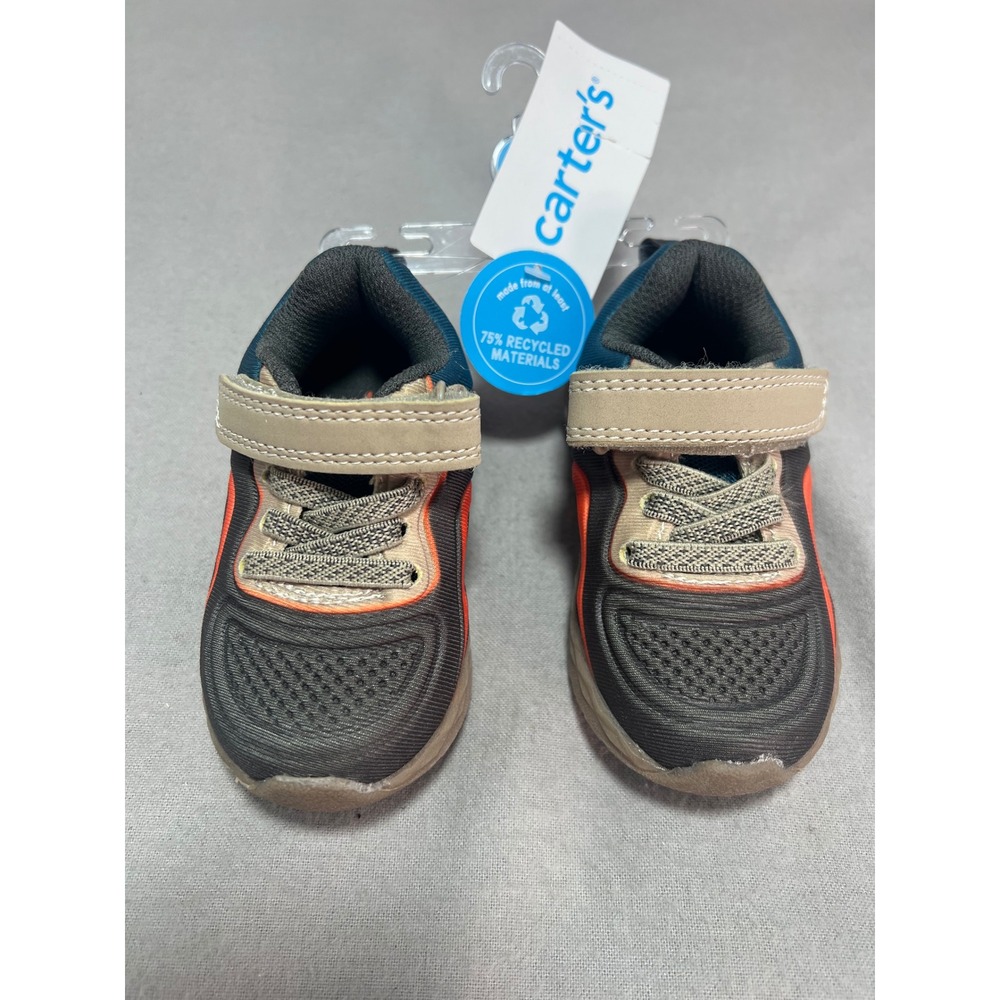 Carter's Mercury Toddler Sneakers Gray Orange Recycled Materials Athletic Size 4
